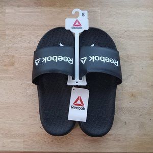 Reebok Men's Dual Density Comfort Slide Sandals | Size 8 Black/White